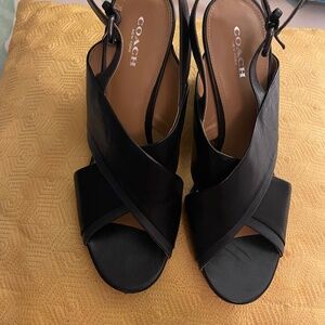 Coach open toe wedges 8.5